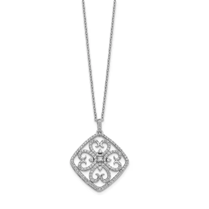 Goldia 14k White Gold Real Diamond Vintage Necklace Necklaces