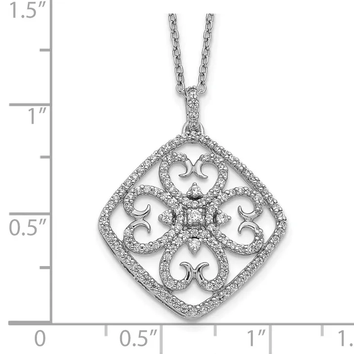 Goldia 14k White Gold Real Diamond Vintage Necklace Necklaces
