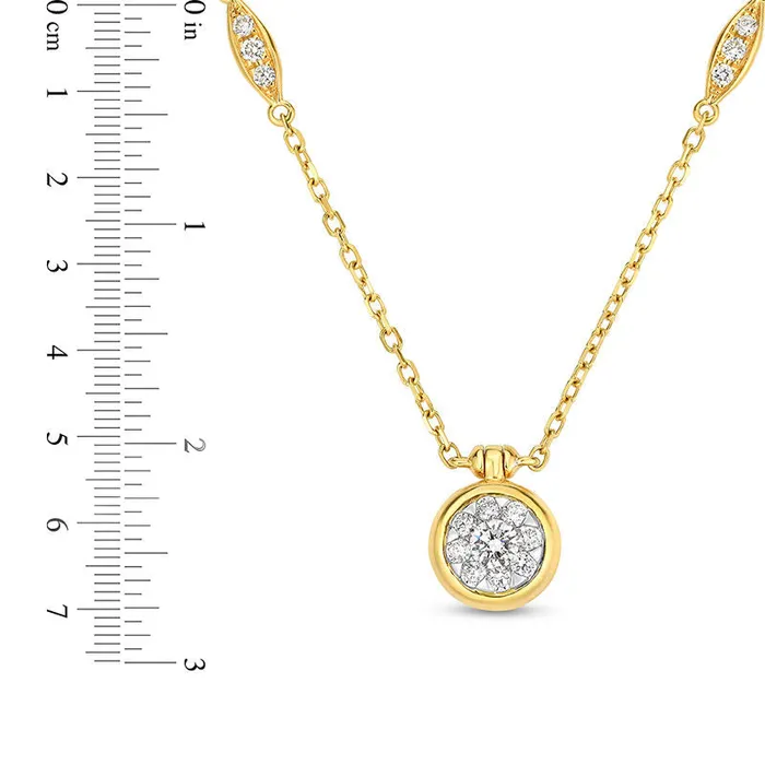 Goldia Necklaces 033 CT TW Natural Diamond Frame Station Necklace in 10K Yellow Gold Goldia Necklaces 033 CT TW Natural Diamond Frame Station Necklace in 10K Yellow Gold