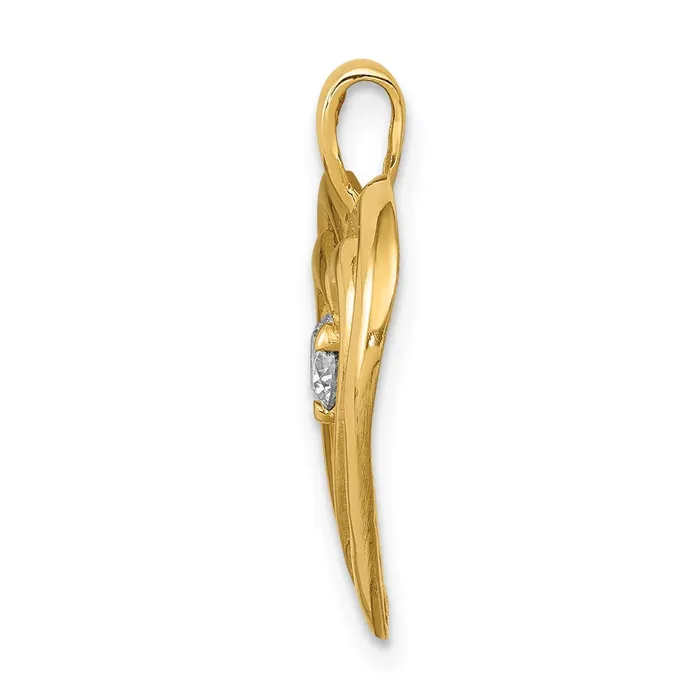 14k AA Diamond Double Heart Pendant TreasureFineJewelers Necklaces