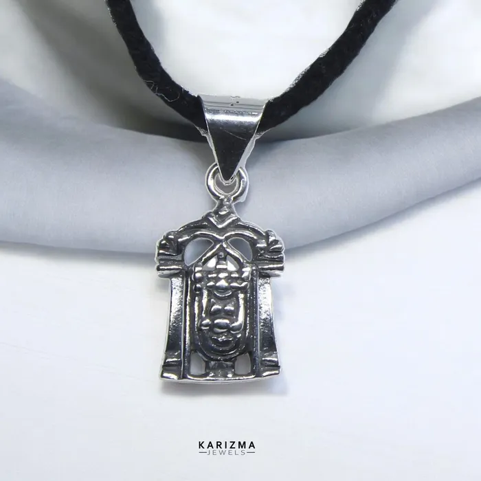 Necklaces Karizma Jewels Indian Cultural design 925 Sterling Silver Oxidized Finish Sri Balaji Pendant