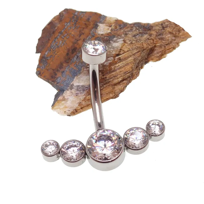 Rings CZ Cluster Belly Ring 14g Body Clickers