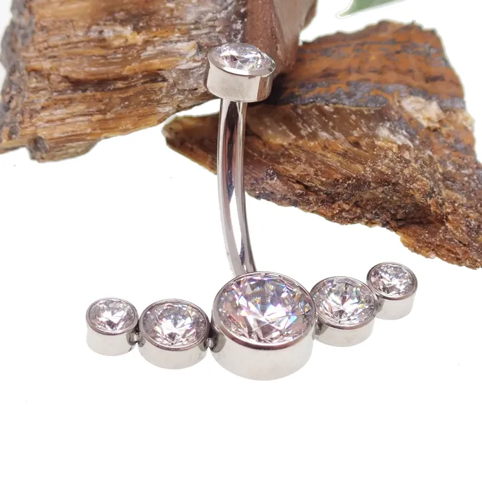 Rings CZ Cluster Belly Ring 14g Body Clickers
