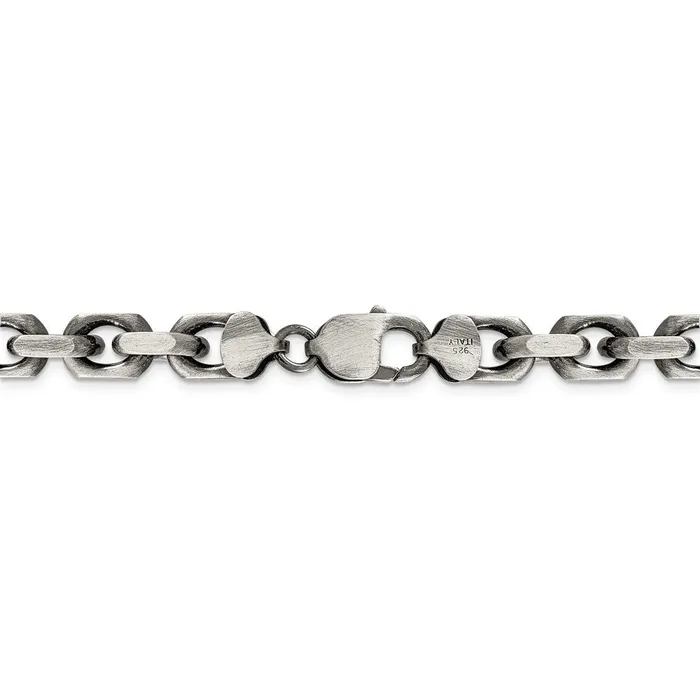 Rings WB Choice Jewelry Sterling Silver Antiqued 86mm DC Elongated Open Link ChainWBCQFC14524