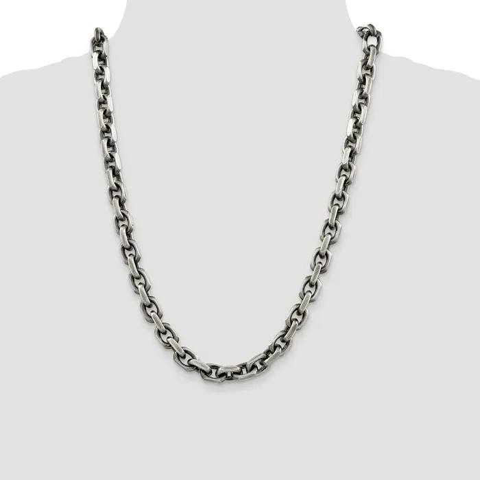 Rings WB Choice Jewelry Sterling Silver Antiqued 86mm DC Elongated Open Link ChainWBCQFC14524