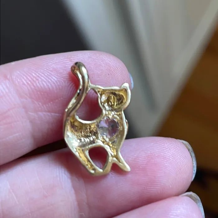 Vintage Paris Jewelry Cat Bow Pendant 14k Gold Vintage Necklaces Vintage Paris Jewelry Cat Bow Pendant 14k Gold Vintage Necklaces