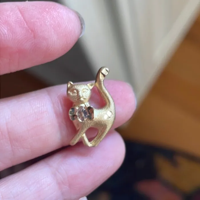 Vintage Paris Jewelry Cat Bow Pendant 14k Gold Vintage Necklaces Vintage Paris Jewelry Cat Bow Pendant 14k Gold Vintage Necklaces